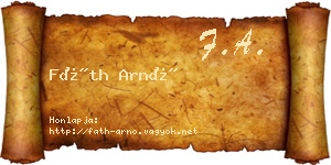 Fáth Arnó névjegykártya